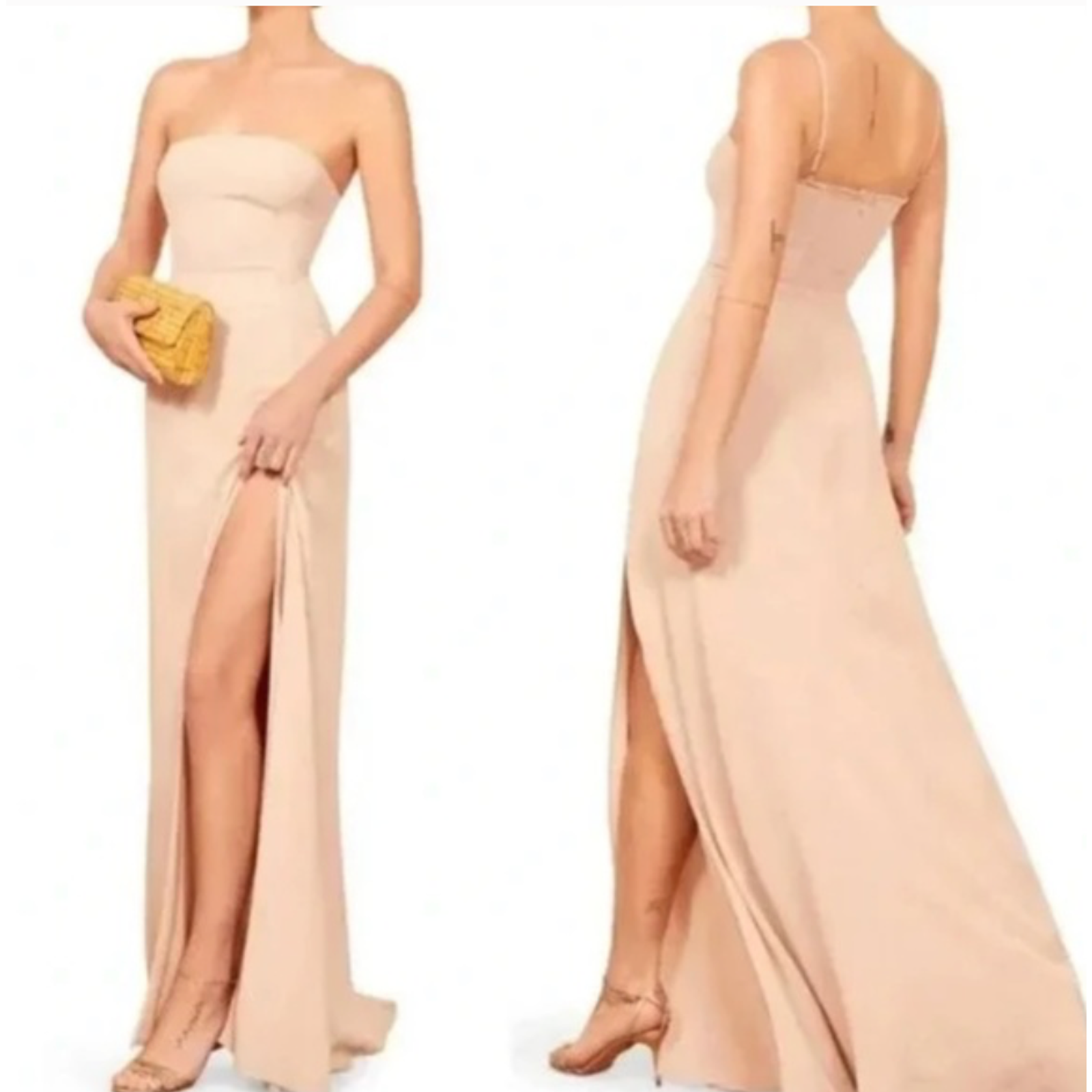 Reformation 6 Ingrid Maxi Dress $378 Strapless Gown Nude Pale Pink Wedding Blush